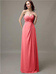 Elegant Sweetheart Chiffon A-line Long Bridesmaid Dresses