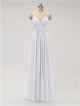 A-line Spaghetti Strap Chiffon Floor Length Bridesmaid Dresses