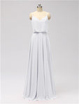 A-line Spaghetti Strap Chiffon Floor Length Bridesmaid Dresses