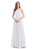 A-line Sleeveless High Neck Floor-Length Bridesmaid Dresses