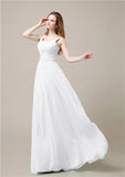 Shoulder Strap A-line Chiffon Elegant Floor-Length Bridesmaid Dresses