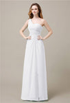 One-Shoulder A-line Sleeveless Floor-Length Bridesmaid Dresses