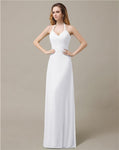 Halter Chiffon A-line Sleeveless Floor-Length Bridesmaid Dresses