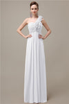 Simple A-line One-Shoulder Floor-Length Chiffon Bridesmaid Dresses