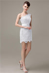 Charming Lace One-shoulder Short Bridesmaid Dresses