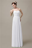 Sweetheart A-line Simple Chiffon Floor-Length Long Bridesmaid Dresses