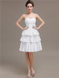 Sweetheart Pleats A-line Short Bridesmaid Dresses