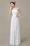 Simple A-line Chiffon Straight Floor-Length Long Bridesmaid Dresses