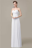 Simple A-line Chiffon Sweetheart Floor-Length Long Bridesmaid Dresses.