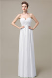 Simple A-line Sweetheart Chiffon Floor-Length Long Bridesmaid Dresses