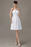 Simple A-line Chiffon One Shoulder Short Bridesmaid Dresses