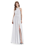 Beautiful Halter Chiffon A-line Sleeveless Floor-Length Bridesmaid Dresses