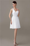 Charming A-line Chiffon V-neck Backless Bridesmaid Dresses