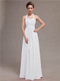 Elegant Sweetheart Halter Long Bridesmaid Dresses