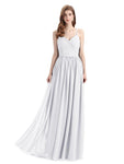 Elegant Spaghetti Straps A-line Chiffion Floor-Length Bridesmaid Dresses