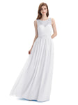 Elegant A-line Chiffon Sleeveless Long Bridesmaid Dresses