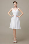 Elegant V-neck  A-line Knee-Length Bridesmaid Dresses