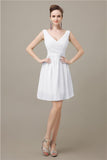 Charming V-neck Chiffon A-line Knee-Length Bridesmaid Dresses