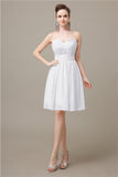 Simple Strapless Chiffon A-line Knee-Length Bridesmaid Dresses