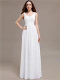 Chiffon Shoulder Strap A-line Floor-Length Bridesmaid Dresses