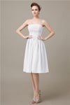 Pretty Strapless Chiffon A-line Knee-Length Bridesmaid Dresses