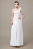 One Shoulder Chiffon A-line Floor-Length Bridesmaid Dresses