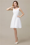 Chiffon A-line V-Neck Knee-Length Short Bridesmaid Dresses