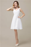 Chiffon A-line V-Neck Knee-Length Short Bridesmaid Dresses