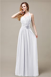 Pretty A-line Chiffon Hatler Floor-Length Bridesmaid Dresses