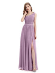 One-Shoulder A-line Top Lace Floor-Length Bridesmaid Dresses