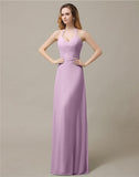 Halter Chiffon A-line Sleeveless Floor-Length Bridesmaid Dresses