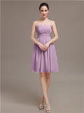 Sweetheart Chiffon A-line Short Bridesmaid Dresses