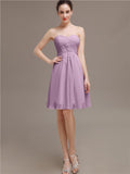 Sweetheart Pleats Chiffon Short Bridesmaid Dresses