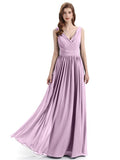 Elegant V-neck Floor Lenght Bridesmaid Dresses