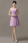 Chiffon Sexy V-neck A-line Knee-Length Bridesmaid Dresses