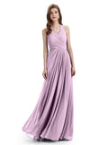 Elegant V-neck Side Slit Floor Length Bridesmaid Dresses