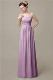 A-line Sweetheart Chiffon Floor-Length Long Bridesmaid Dresses