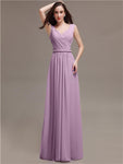 Honest A-line Chiffon Long Bridesmaid Dresses