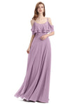 Elegant A-line Spaghetti Straps Chiffion Floor-Length Bridesmaid Dresses