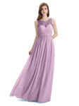 Elegant A-line Chiffon Sleeveless Long Bridesmaid Dresses