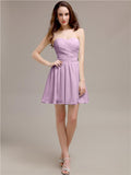 Simple Sweetheart A-Line Short Chiffon Bridesmaid Dresses