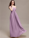 A-line One-shoulder Long Chiffon Bridesmaid Dresses