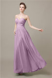 Pretty Strapless Chiffon A-line Floor-Length Bridesmaid Dresses