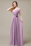 Pretty A-line Chiffon Hatler Floor-Length Bridesmaid Dresses