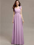 A-line One-Shoulder With Flowers Floor-Length Bridesmaid Dresses