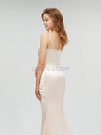 Charming Spaghetti Straps Mermaid Slit Pleated Bridesmaid Dresses, YKX014