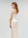 Charming Spaghetti Straps Mermaid Slit Pleated Bridesmaid Dresses, YKX014