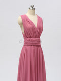 Convertible Chiffon A-line Sleeveless Bridesmaid Dresses, YKX020