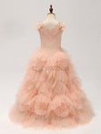 Popular Cute Wedding Party Long Flower Girl Dresses SDP1121