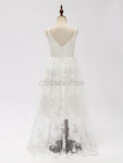 Ivory Tulle Lace A-line Long Flower Girl Dresses SDP1120